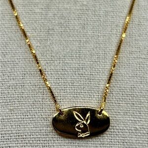 PLAYBOY RARE❗️VTG Playboy Bunny Gold Necklace with Box & Tag Collector Vintage